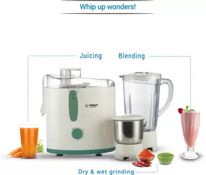 Flipkart SmartBuy FKSBJMG45GV Juicer Mixer Grinder 450 W Juicer Mixer Grinder (2 Jars, White, Green) Flipkart SmartBuy FKSBJMG45GV Juicer Mixer Grinder 450 W Juicer Mixer Grinder (2 Jars, White, Green)